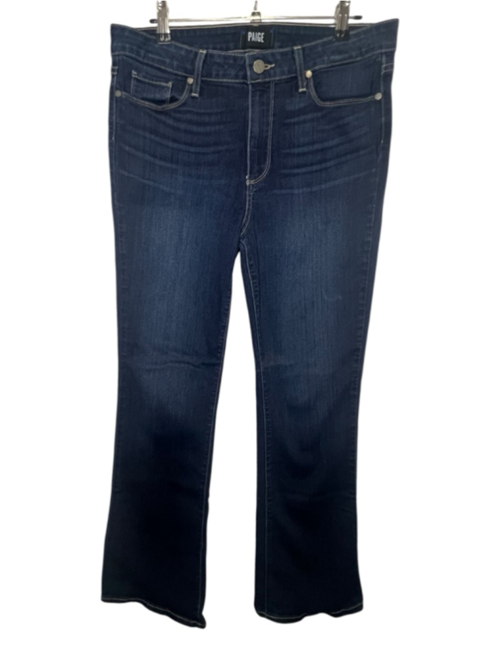 PAIGE High Ride Manhattan Bootcut Dark Wash Denim Jeans